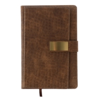 Ежедневник недатированный А5, 140 листов в клетку, с хлястиком, обложка кожзам, МИКС