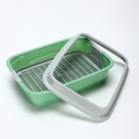 Туалет с бортом с сеткой,  45х34х15 см, серый/оливковый