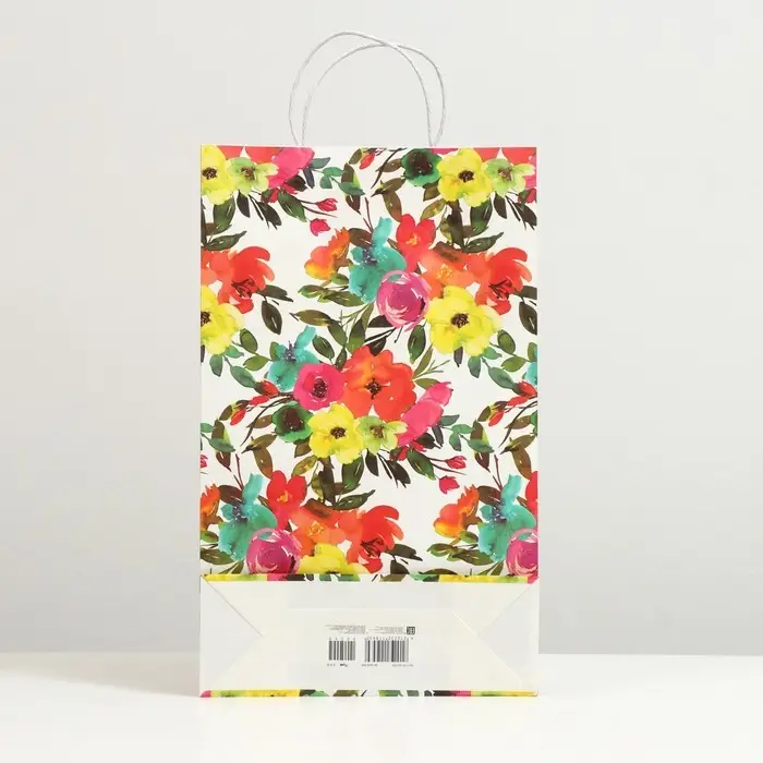 Пакет подарочный "Пёстрость", крафт, 40.5 x 24.8 x 9 см