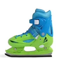 Коньки детские раздвижные BlackAqua, р. 34-37, для фитнеса, зелёные, синие