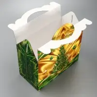 Подарочная новогодняя коробка &laquo;Праздничный шелк&raquo; в зеленом, 25&times;12&times;24 см