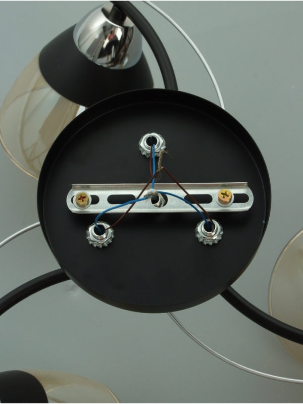 Люстра "Ирида" 3хЕ27 40Вт черно-хромовый 44х44х24 см