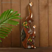 Панно "Слон и слоник" дерево 16х1х50 см