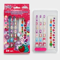 Накладные ногти детские с татуировками &laquo;Малыши&raquo;, 24 шт