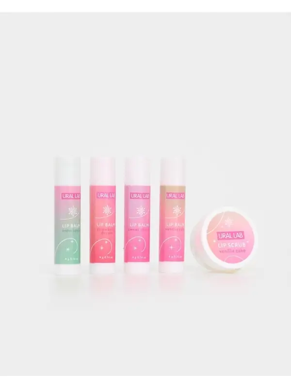 Подарочный набор новогодний Winter Fantasy, 4 бальзама и скраб для губ, URAL LAB