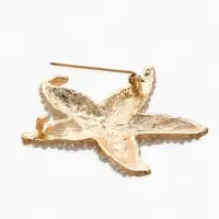 Брошь "Морская звезда", цвет белый в золоте