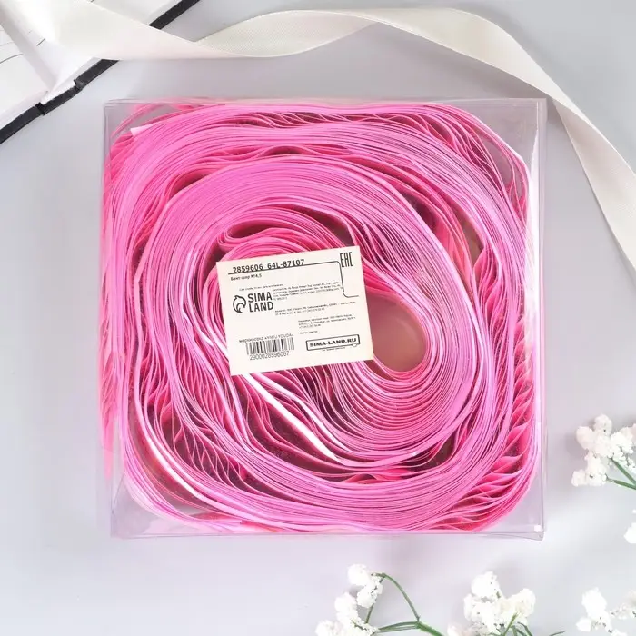 Бант - шар №4.5 три золотых полосы, ярко - розовый