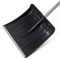 Лопата для уборки снега, автомобильная, пластиковый ковш 380 &times; 370 мм, алюминиевая планка, алюминиевый черенок, с ручкой