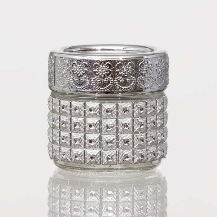 Банка стеклянная для хранения сыпучих продуктов &laquo;Сильвер&raquo;, 100 мл, 5,7&times;5,5 см, с пластиковой крышкой, цвет серебряный