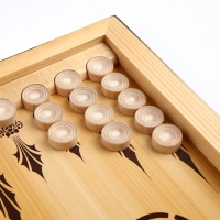 Нарды деревянные большие, настольная игра "Корабль", 40 x 40 см, с полем для игры в шашки