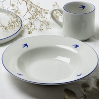 Тарелка плоская керамическая &laquo;Ласточка&raquo;, 22.4 см, 300 мл, цвет белый