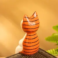 Сувенир дерево "Кот сидячий" цв. оранжевый, 6х6х15 см