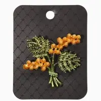 Брошь "Цветы Мимозы", цвет жёлто-зелёный в золоте