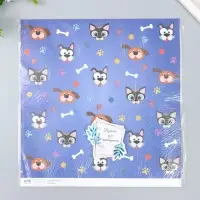 Бумага для скрапбукинга "Пёсики" плотность 180 гр 30,5х32 см