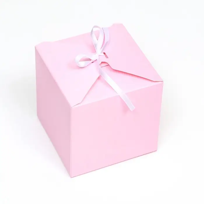 Коробка подарочная складная, квадратная, розовая, 12&times;12&times;12 см