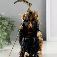 Сувенир полистоун "Скелет на троне с косой" 9х9х16,7 см