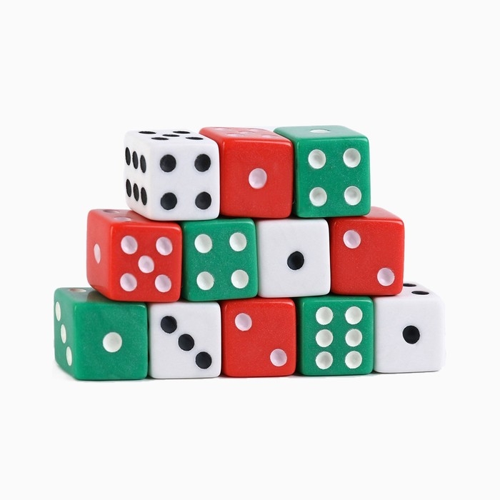 Кости игральные 1.5 х 1.5 см, набор 12 шт Кости игральные 1.5 х 1.5 см, набор 12 шт