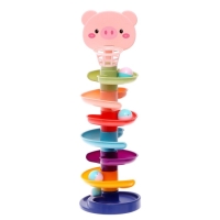 Развивающая пирамидка &laquo;Попади в корзину&raquo;, 8 элементов, цвет розовый