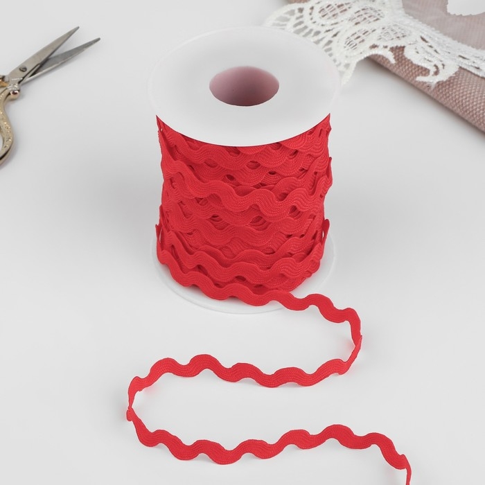 Тесьма отделочная &laquo;Вьюнчик&raquo;, 5 мм, 27 &plusmn; 1 м, цвет красный