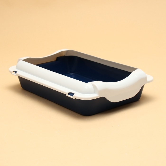 Туалет средний с бортом 36 х 26 х 9, синий/белый