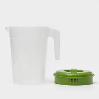 Кувшин с крышкой, 2,5 л, 20&times;14,5&times;22 см, пластик, зелёный