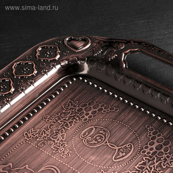 Поднос из нержавеющей стали &laquo;Дарк&raquo;, 47&times;31 см, цвет бронзовый