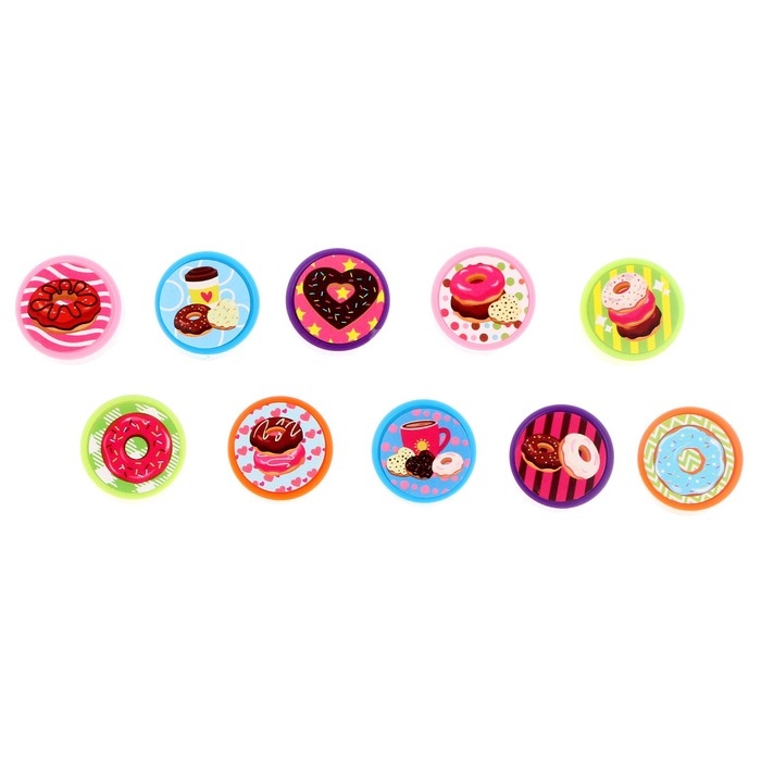 Печать цветная &laquo;Пончики&raquo;, набор 10 шт., МИКС