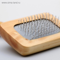 Пуходерка в деревянном корпусе, с каплями, 7,3 х 12,5 см