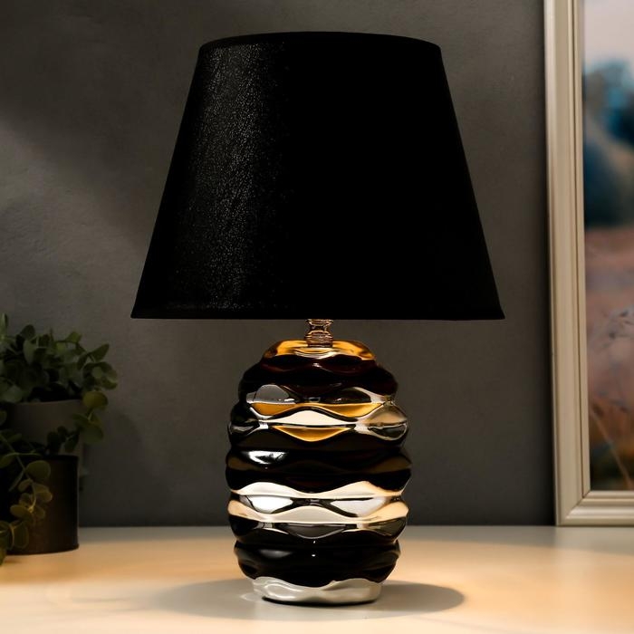 Лампа настольная 16425/1BK E14 40Вт черно-серебряный 22х22х36 см RISALUX