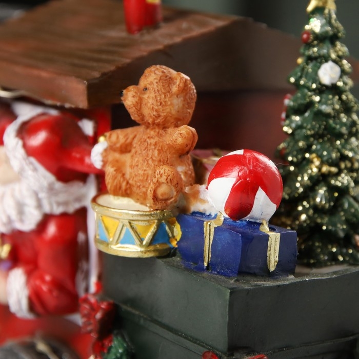 Светодиодная фигура &laquo;Паровоз с Дедом Морозом&raquo; 26.5 &times; 19.5 &times; 12.5 см, полистоун, батарейки ААх3 (не в комплекте), USB, свечение мульти