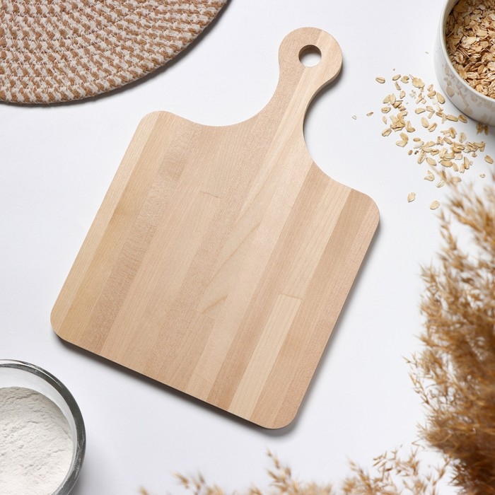 Доска разделочная Доляна, с ручкой, массив берёзы, 30&times;20&times;1,2 см