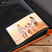 Фотоальбом на 500 фото 10х15 см "С застёжкой - карамель" кожзам, чёрные листы 38,5х34,5х6 см   46287