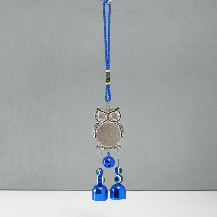 Подвеска от сглаза металл "Филин с колокольчиками" 4х23 см