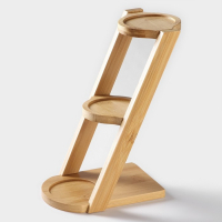 Банки для хранения сыпучих продуктов с ложками на бамбуковой подставке BellaTenero, 7 предметов: 3 банки 150 мл, 3 ложки, фарфоровая, цвет белый