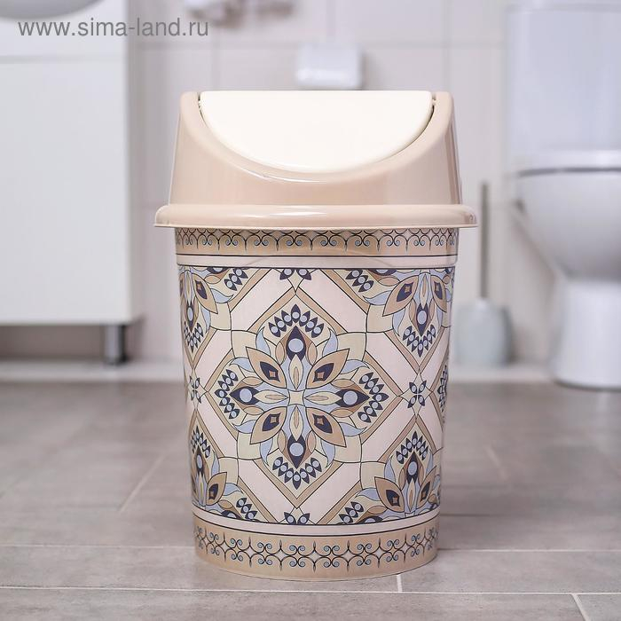 Ведро с плавающей крышкой &laquo;Мозаика&raquo; 14 л, декор