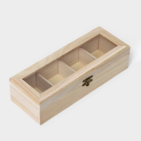 Ящик для хранения чайных пакетиков Доляна &laquo;Ахмадабад&raquo;, 4 ячейки, 25&times;9,5&times;6,5 см