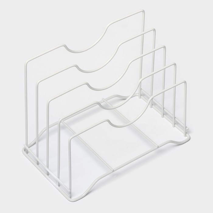 Держатель для крышек и разделочных досок Доляна, 26&times;16&times;22 см, цвет белый