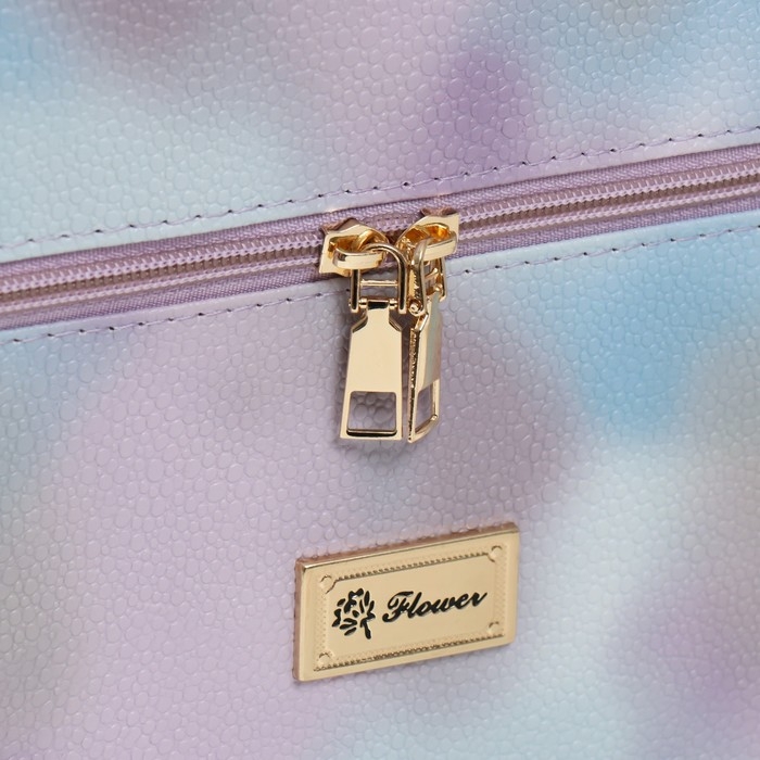 Шкатулка кожзам с зеркалом "Этажи. Сиреневый туман" 27х18х24 см