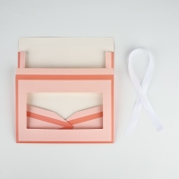 Складная коробка для цветов с окном &laquo;Цвети от счастья&raquo;, персиковая, 16 х 27 х 9 см