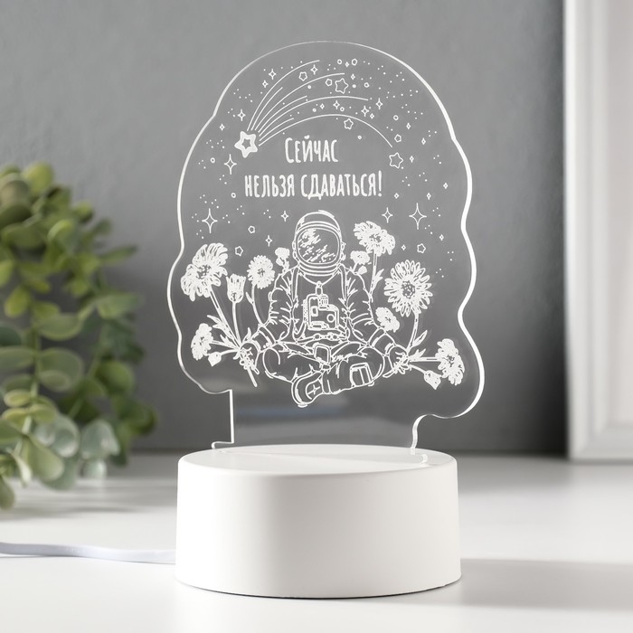 Светильник "Нельзя сдаваться" LED RGB от сети RISALUX