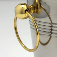 Ведро для льда из нержавеющей стали &laquo;Классик&raquo;, 2,1 л, 20,5&times;15,5&times;17 см, золотые ручки, 201 сталь