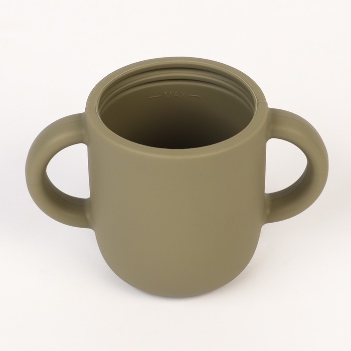 Поильник с трубочкой детский силиконовый &laquo;Try again&raquo;, 200 мл., с ручками, цвет зеленый