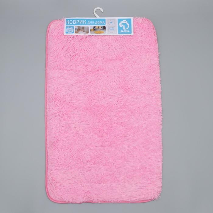 Коврик для ванной и туалета Доляна &laquo;Пушистик&raquo;, 50&times;80 см, цвет розовый