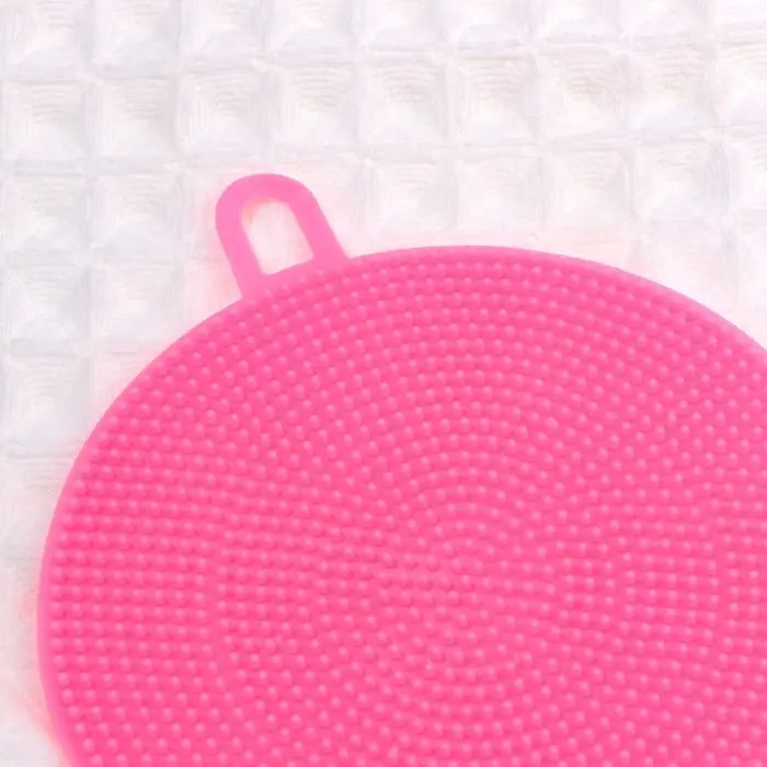 Щётка для умывания с подвесом, силиконовая, d=9.5 см, МИКС