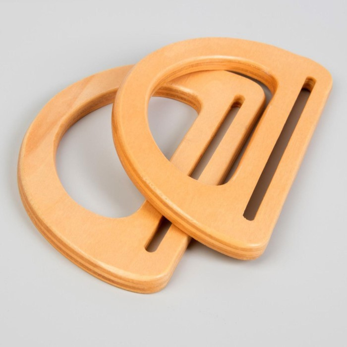 Ручки для сумки деревянные, 10 &times; 18 см, 2 шт, цвет бежевый