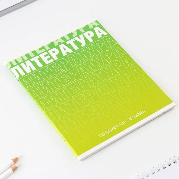 Тетрадь в линейку, предметная, 48 л.,на скрепке, А5 &laquo;ГРАДИЕНТ. Литература&raquo;