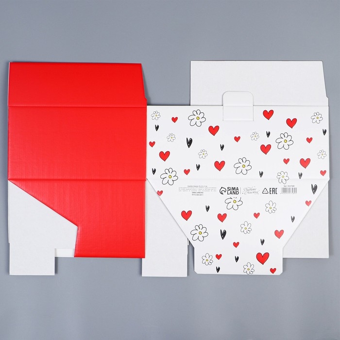 Коробка подарочная сборная, упаковка, &laquo;Люблю&raquo;, 30 х 23 х 12 см