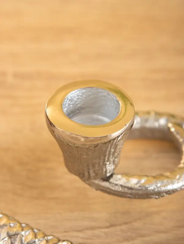 Подсвечник &laquo;Змейка&raquo;, 15&times;9.5&times;5 см, алюминий