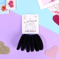 Резинки для волос &laquo;Заюшка&raquo;, набор 6 шт., моя любовь парочка, 4 см, чёрные