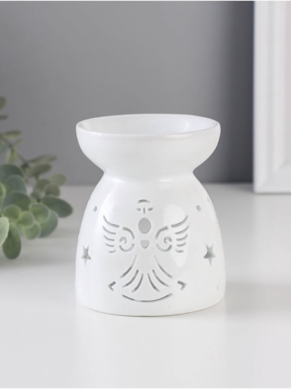 Аромалампа керамика "Ангел" белый 8х8х9,3 см